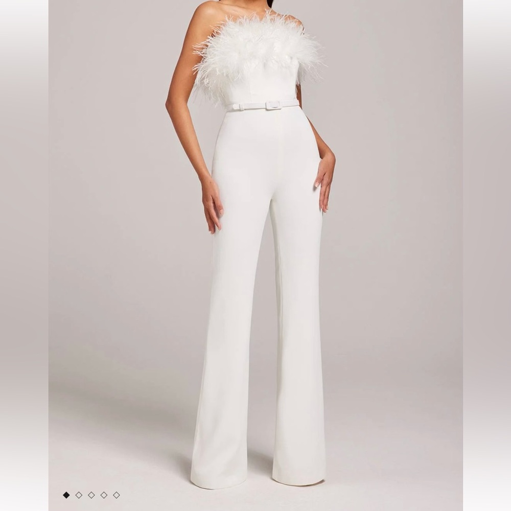Nadine Merabi Colette White Jumpsuit